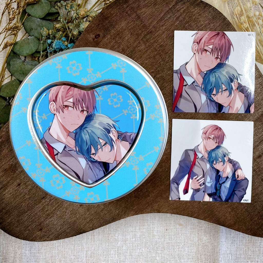 フレークシール入りハートマグネット缶【petit gateau展2023】