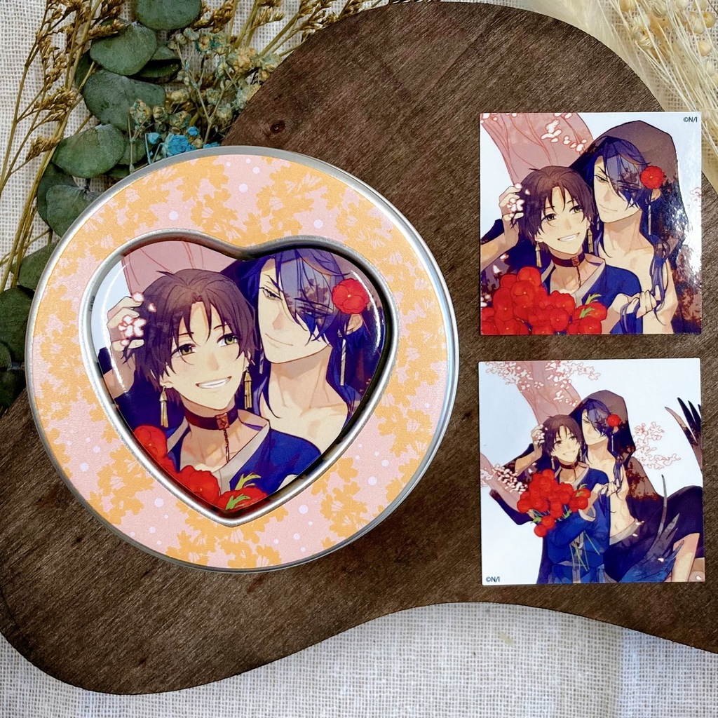 フレークシール入りハートマグネット缶【petit gateau展2023】