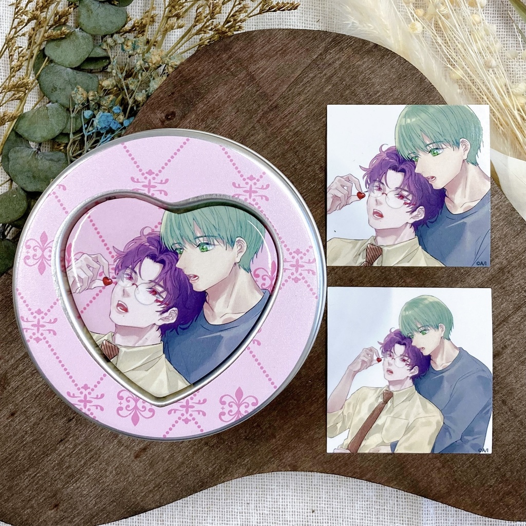 フレークシール入りハートマグネット缶【petit gateau展2023】