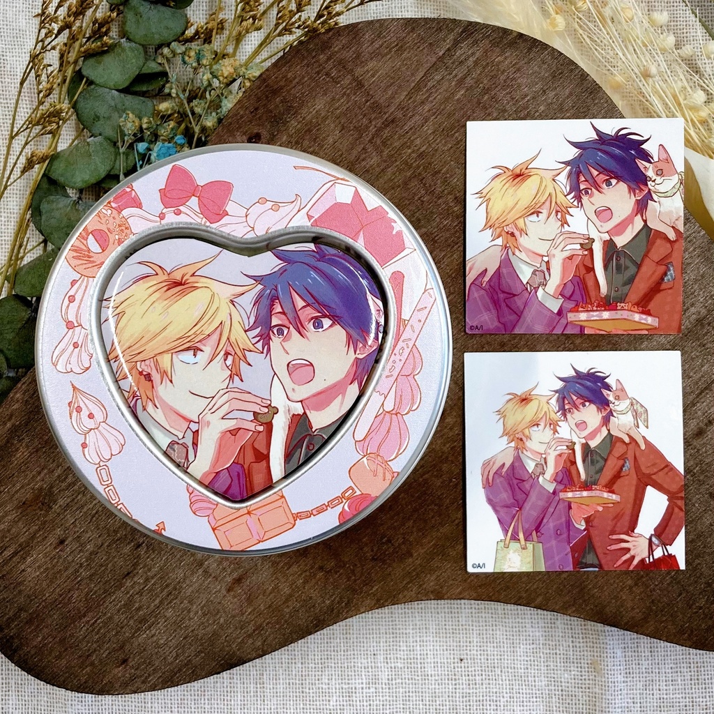 フレークシール入りハートマグネット缶【petit gateau展2023】