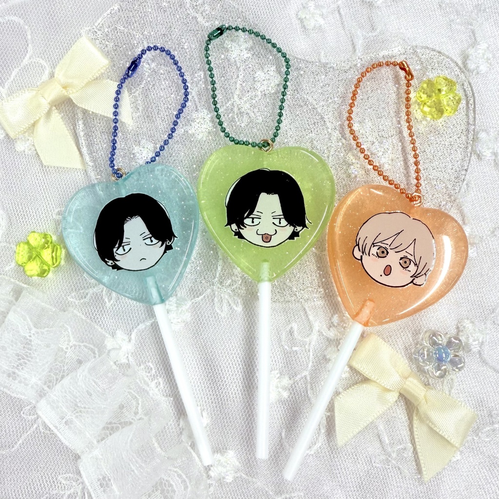 〔キャンセル分〕かきのたね先生サイン会記念グッズ/ペロキャンキーホルダー