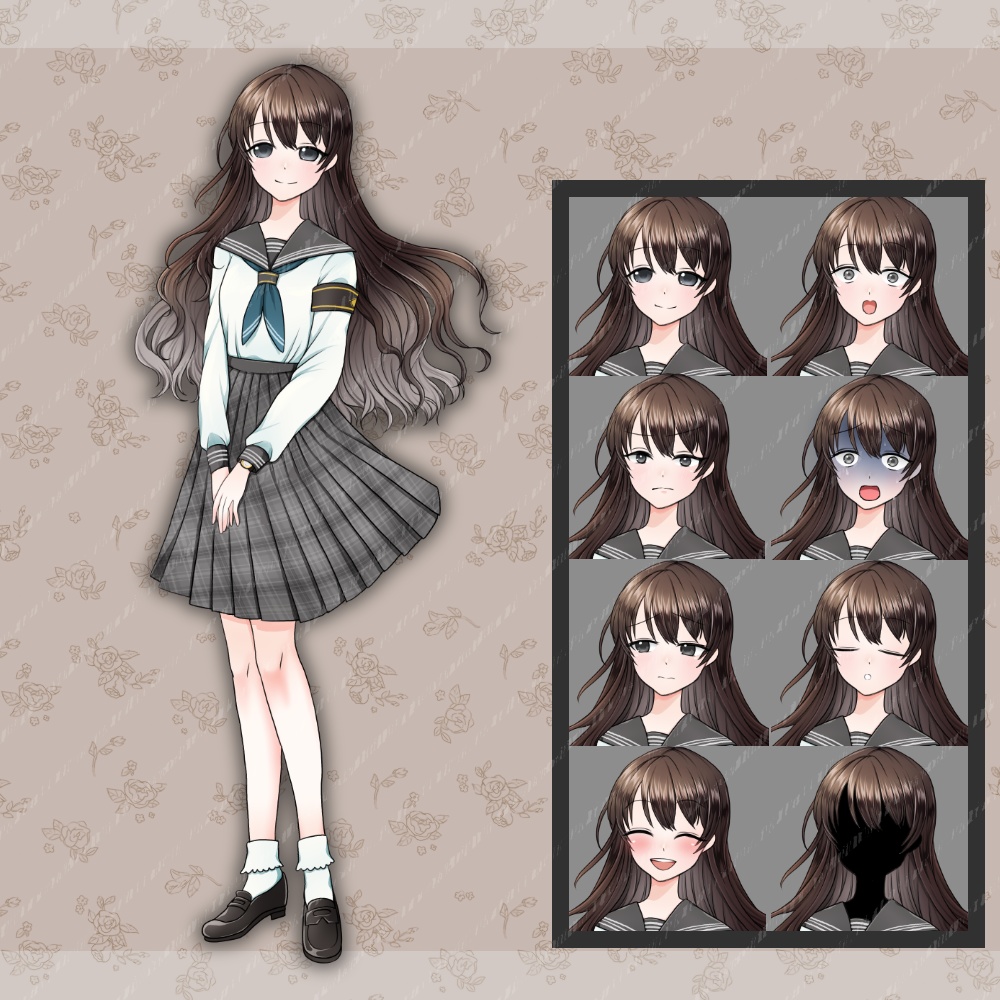 女子学生立ち絵素材