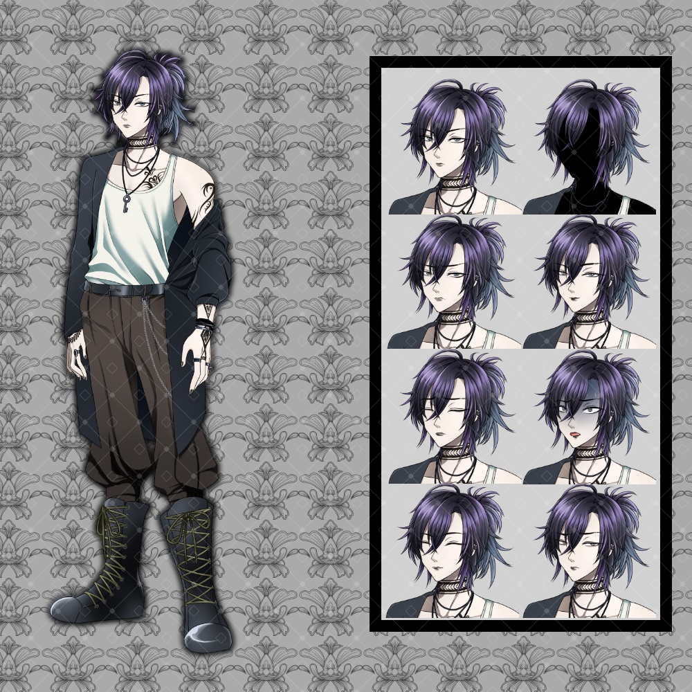 男性立ち絵素材_タトゥーのある男
