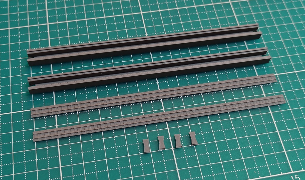 120mm直線レール 2本セット【組立線路方式1/700鉄道模型駆動システム】