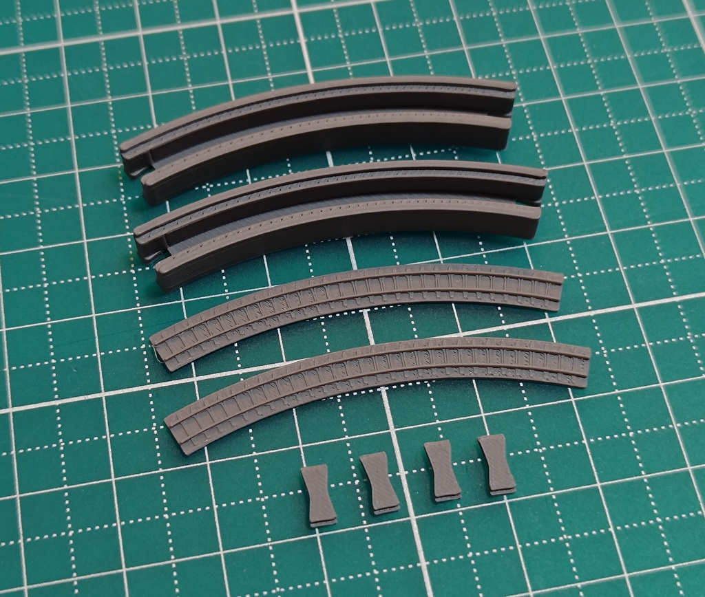 R60mmカーブレール 2本セット【組立線路方式1/700鉄道模型駆動システム】