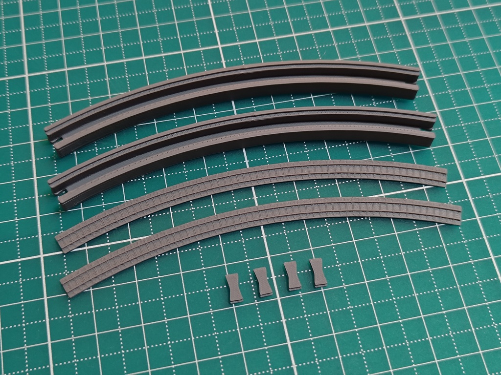R120mmカーブレール 2本セット【組立線路方式1/700鉄道模型駆動システム】