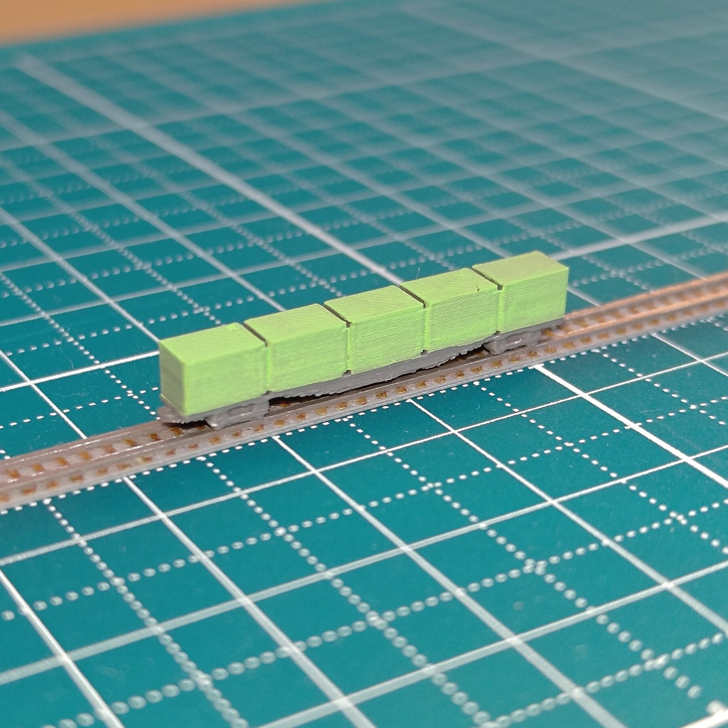 1/700 コンテナ貨車 （2両セット、未塗装）【1/700鉄道模型駆動システム】