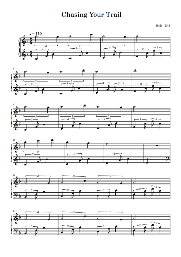 Chasing Your Trail - 公式楽譜