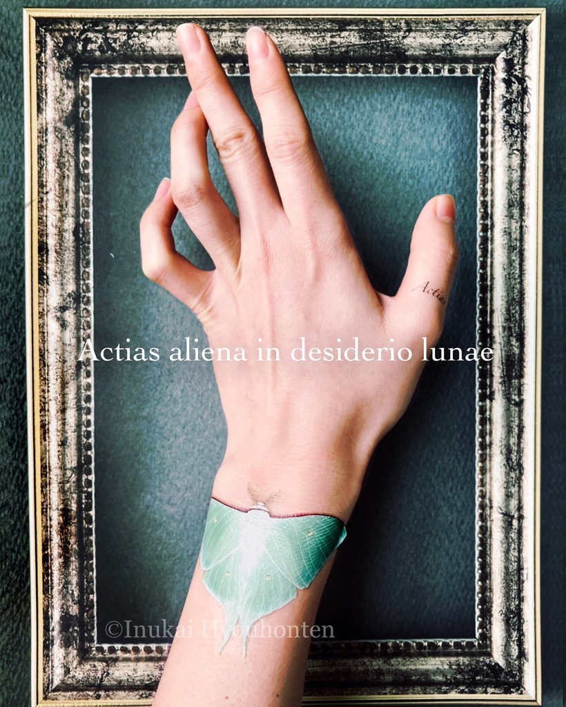 蛾を纏うタトゥーシール