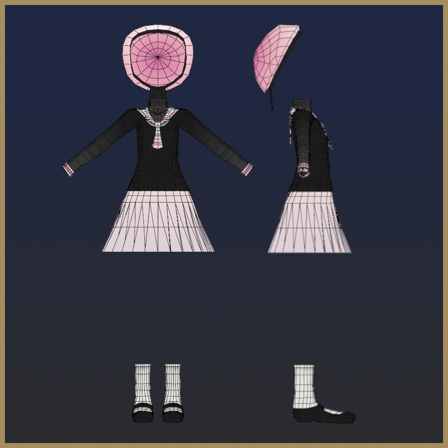 桜花巫女の女子校生 / School Girl Outfit for Ooka Miko (VRC)