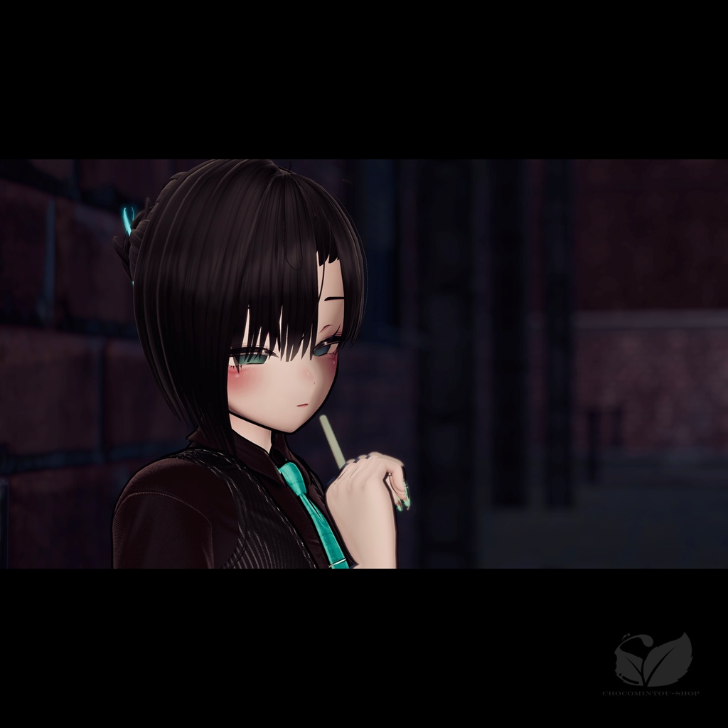 Inner Sleek Bun Hair -MENTHOL-【VRChat】