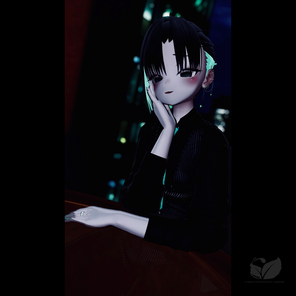 Inner Sleek Bun Hair -MENTHOL-【VRChat】