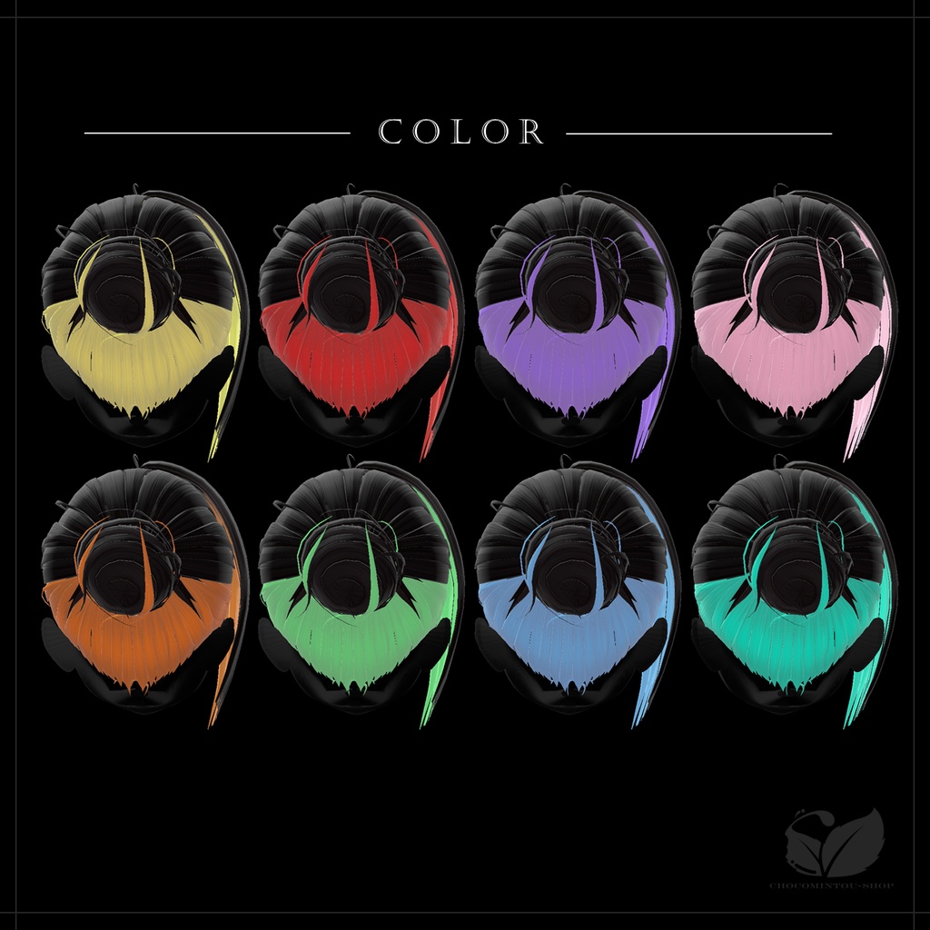 Inner Sleek Bun Hair -MENTHOL-【VRChat】