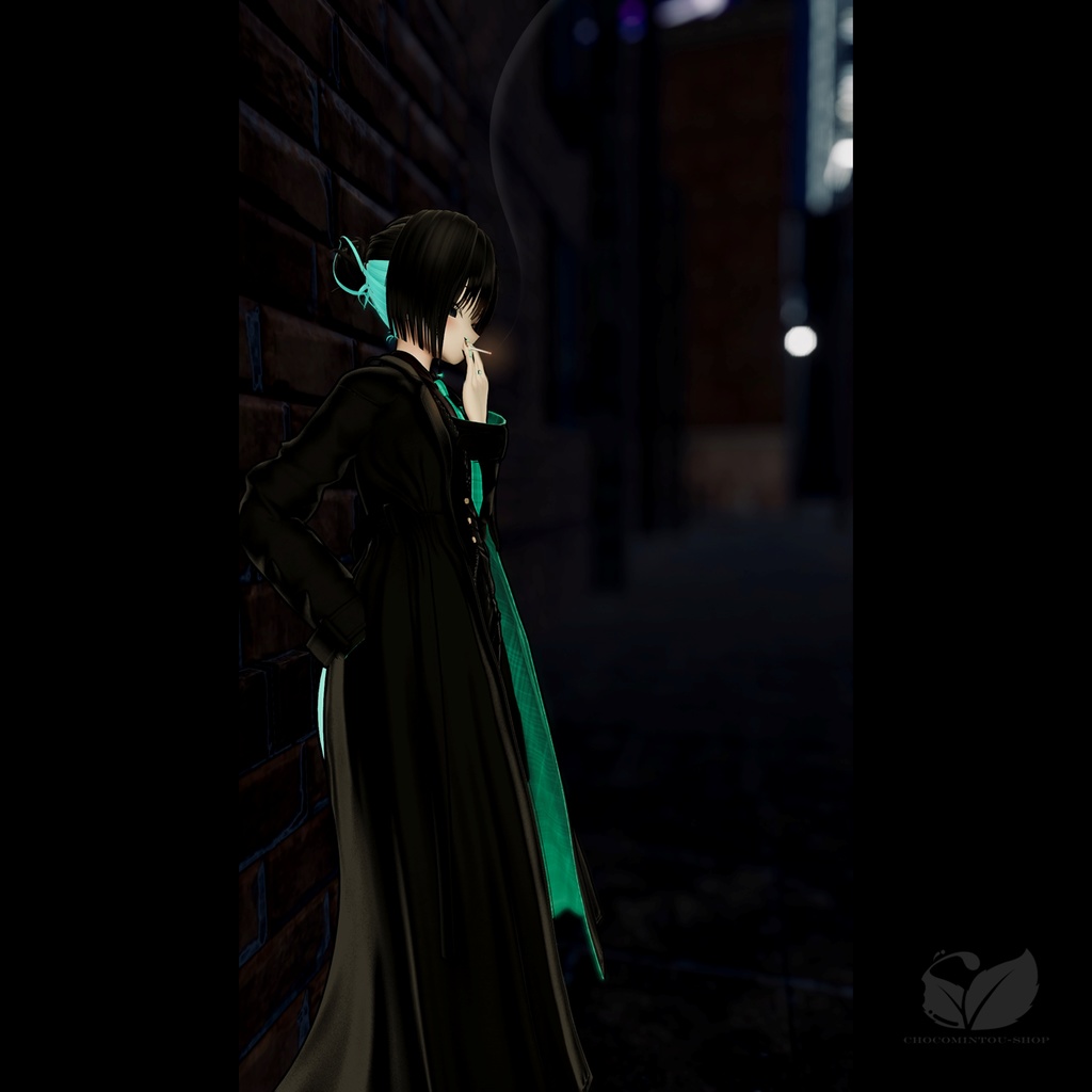 Inner Sleek Bun Hair -MENTHOL-【VRChat】