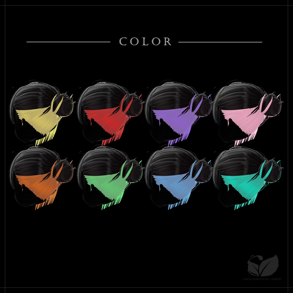 Inner Sleek Bun Hair -MENTHOL-【VRChat】