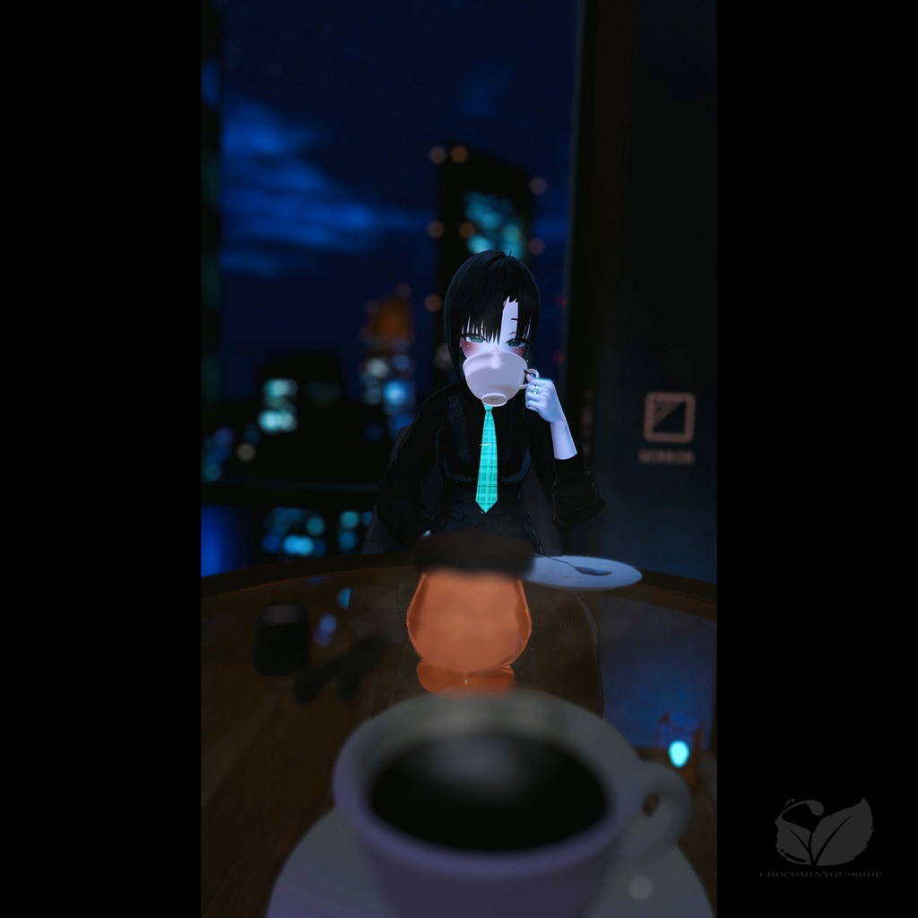 Inner Sleek Bun Hair -MENTHOL-【VRChat】