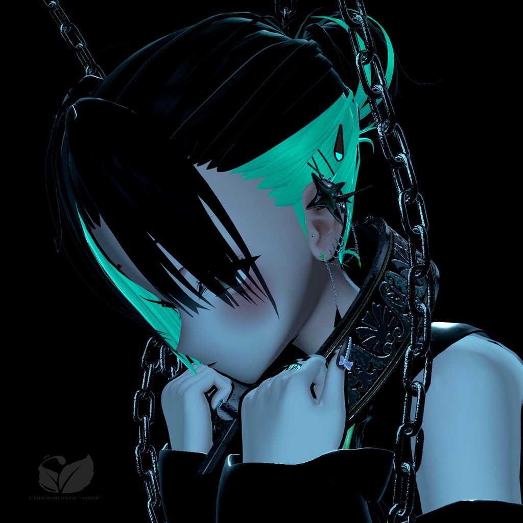 Icy Chain -Chain Collar- 【VRChat】