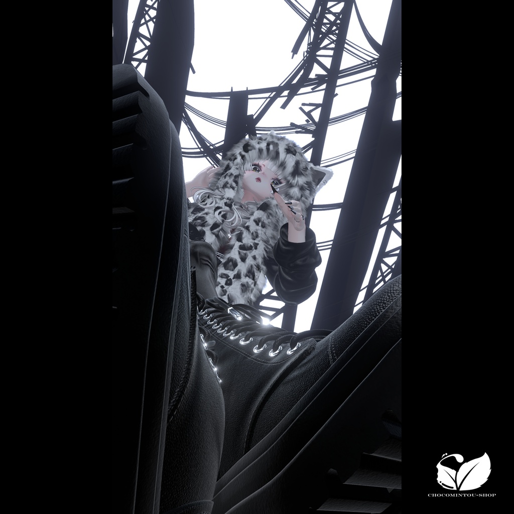 White Wolf -Hood&Scarf-【VRChat】