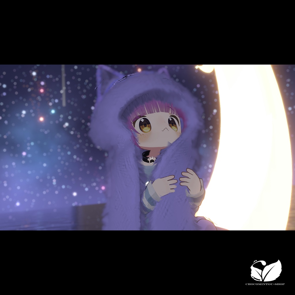 White Wolf -Hood&Scarf-【VRChat】