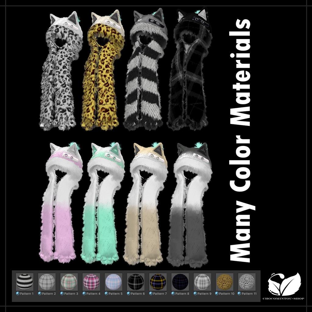 White Wolf -Hood&Scarf-【VRChat】