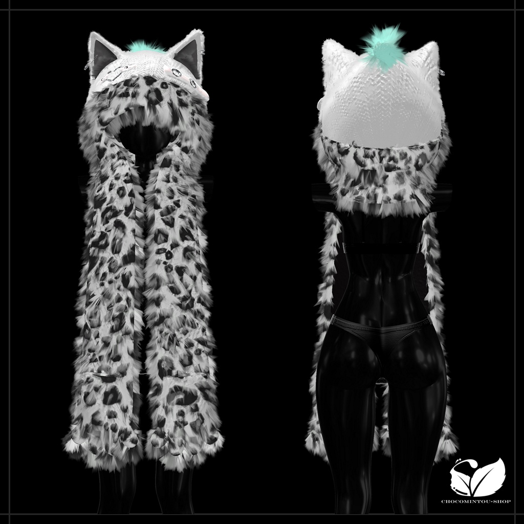 White Wolf -Hood&Scarf-【VRChat】