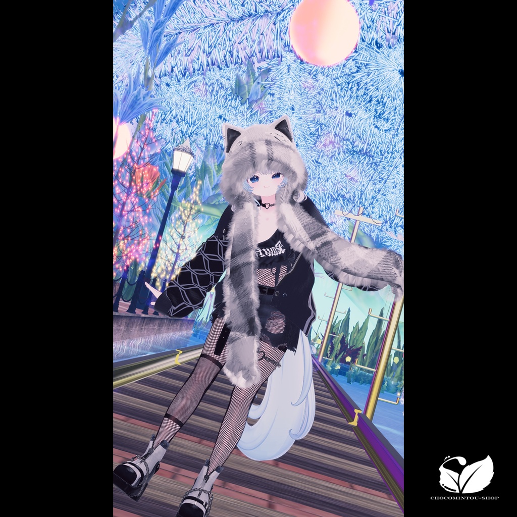 White Wolf -Hood&Scarf-【VRChat】