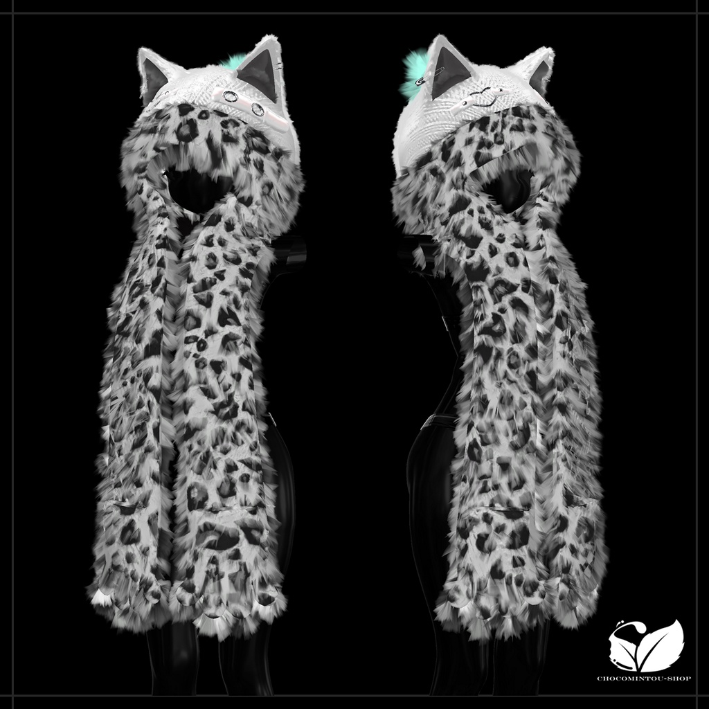 White Wolf -Hood&Scarf-【VRChat】