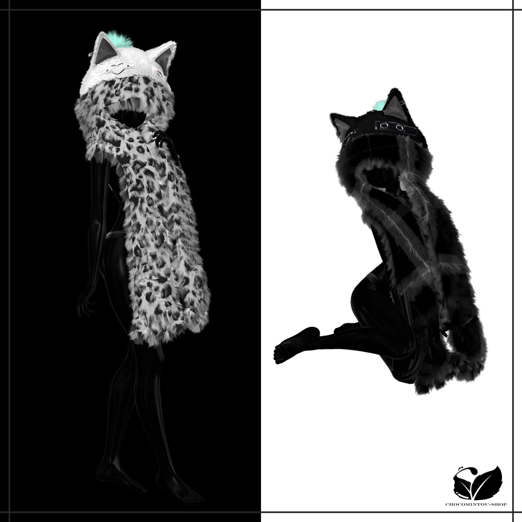 White Wolf -Hood&Scarf-【VRChat】