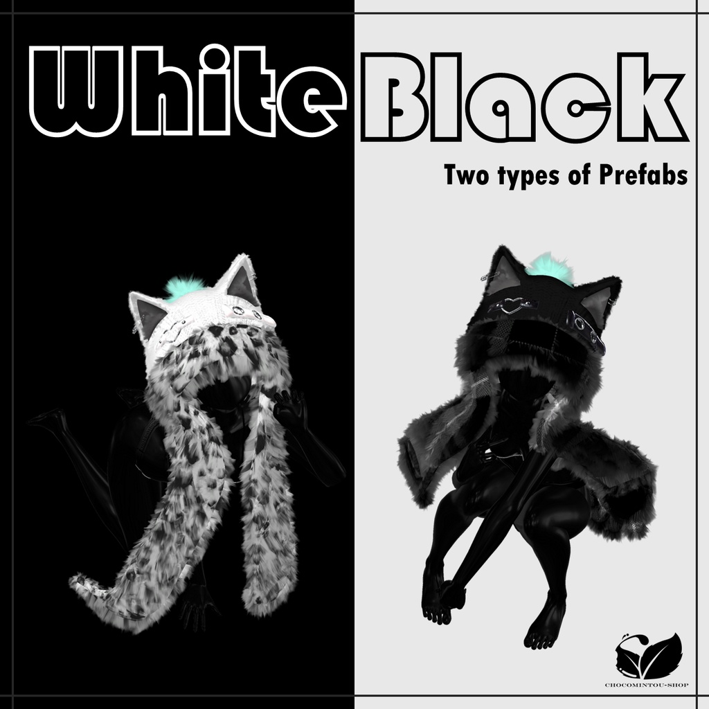 White Wolf -Hood&Scarf-【VRChat】