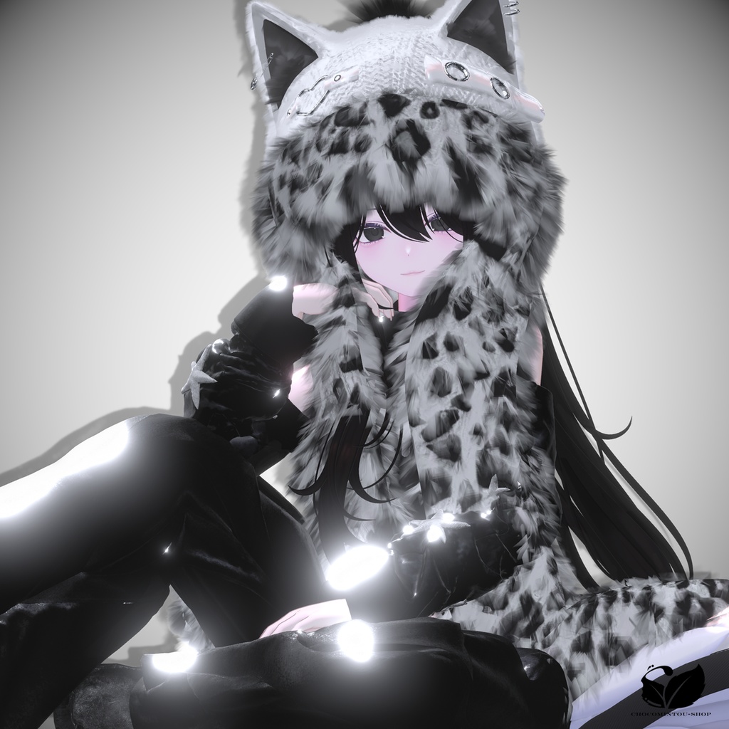 White Wolf -Hood&Scarf-【VRChat】