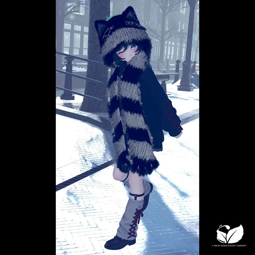 White Wolf -Hood&Scarf-【VRChat】