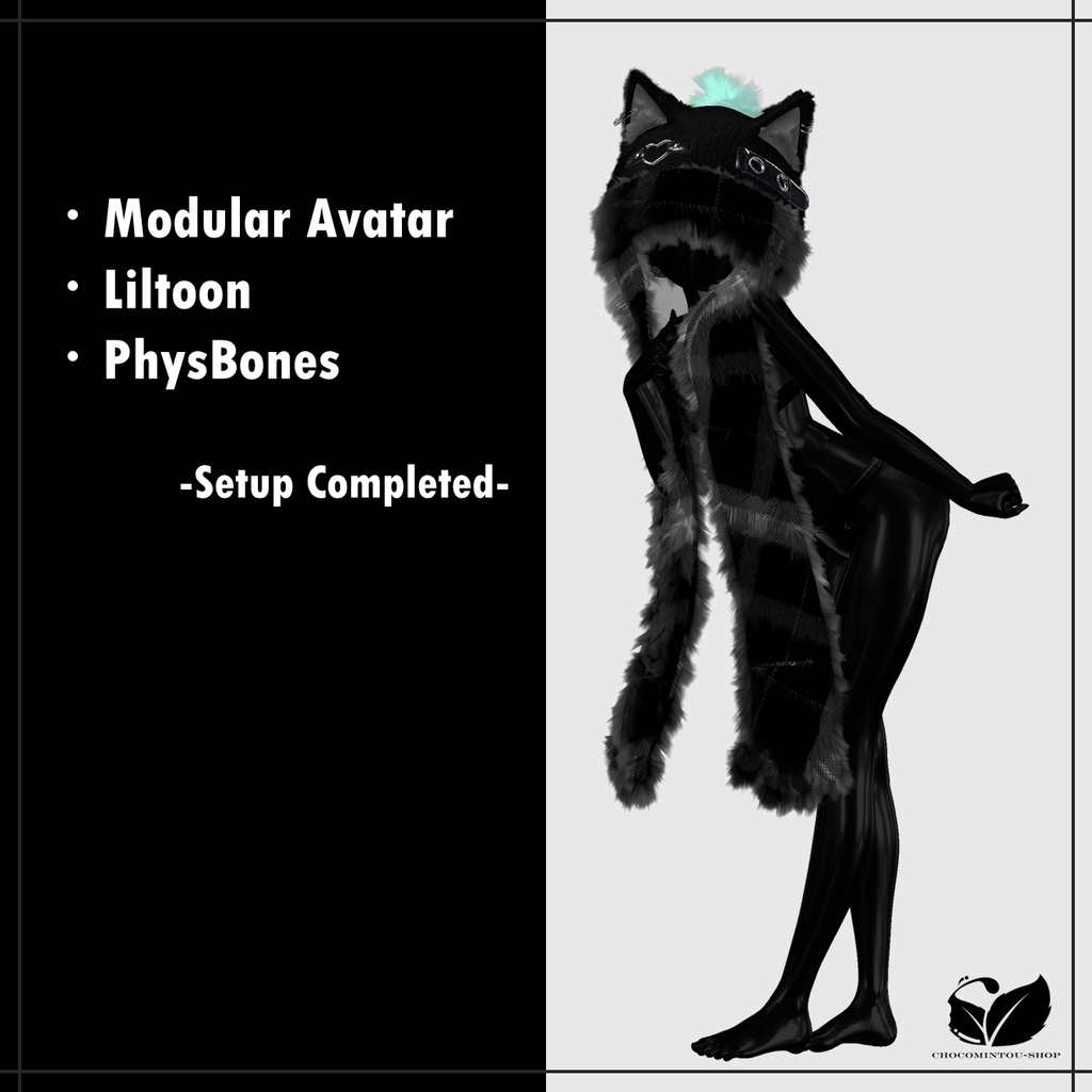 White Wolf -Hood&Scarf-【VRChat】