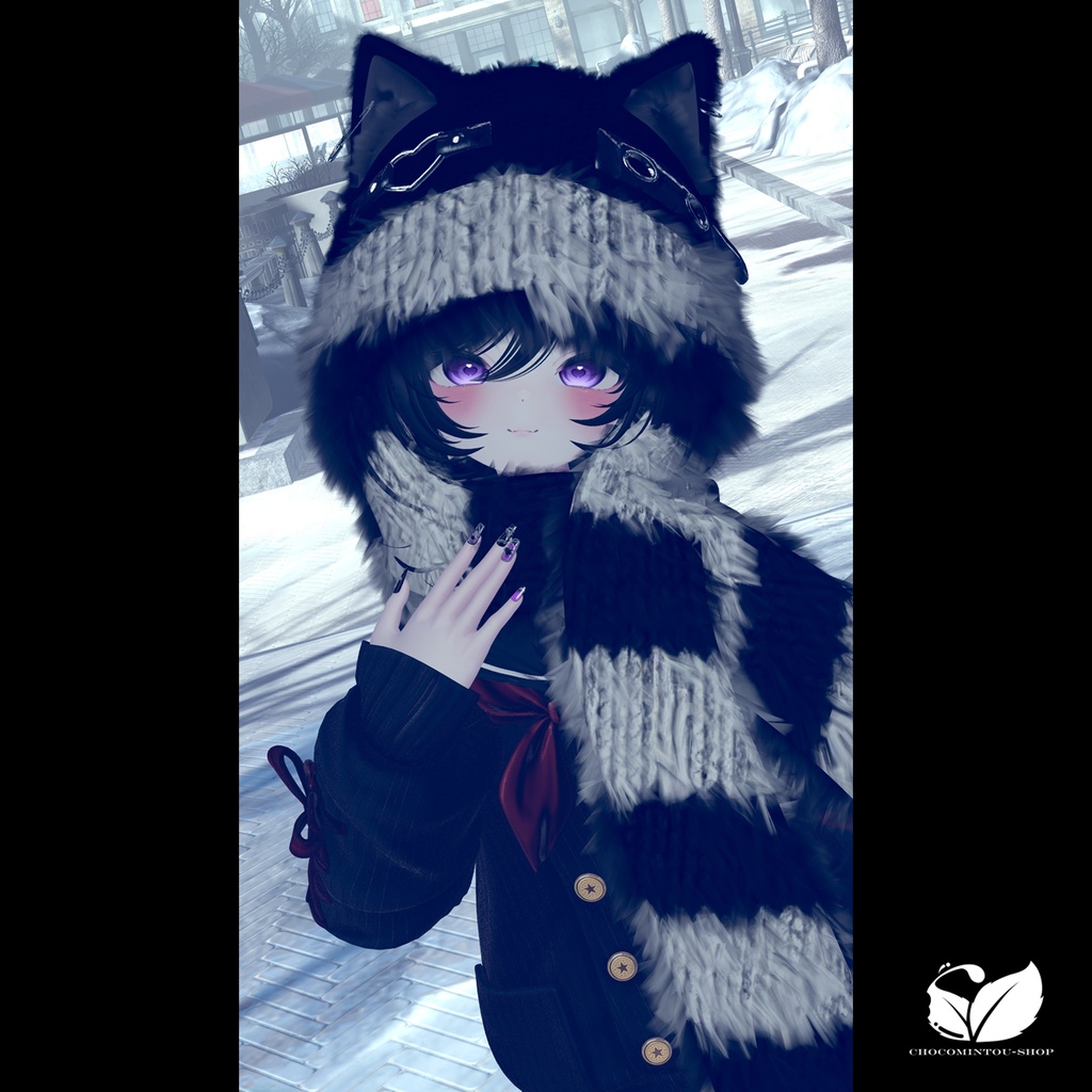 White Wolf -Hood&Scarf-【VRChat】