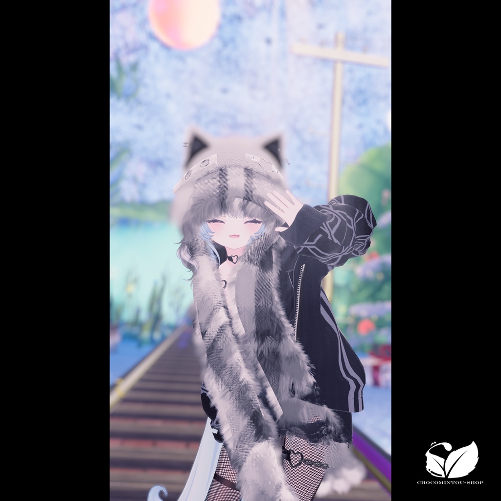 White Wolf -Hood&Scarf-【VRChat】