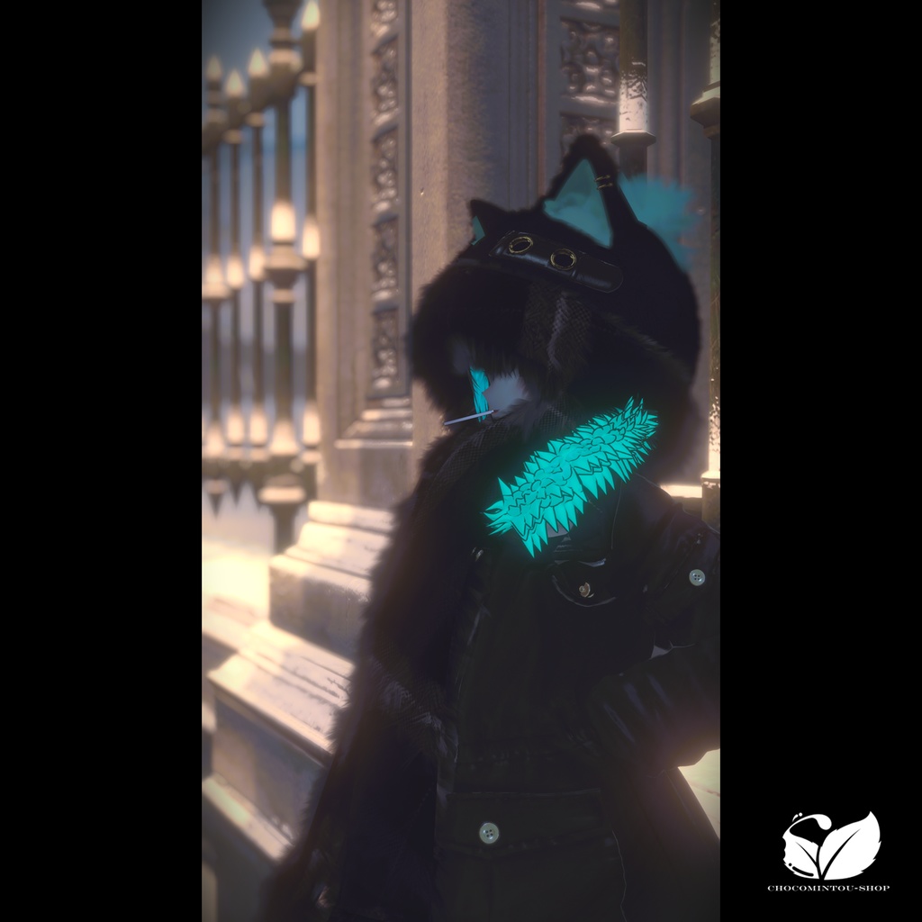 White Wolf -Hood&Scarf-【VRChat】