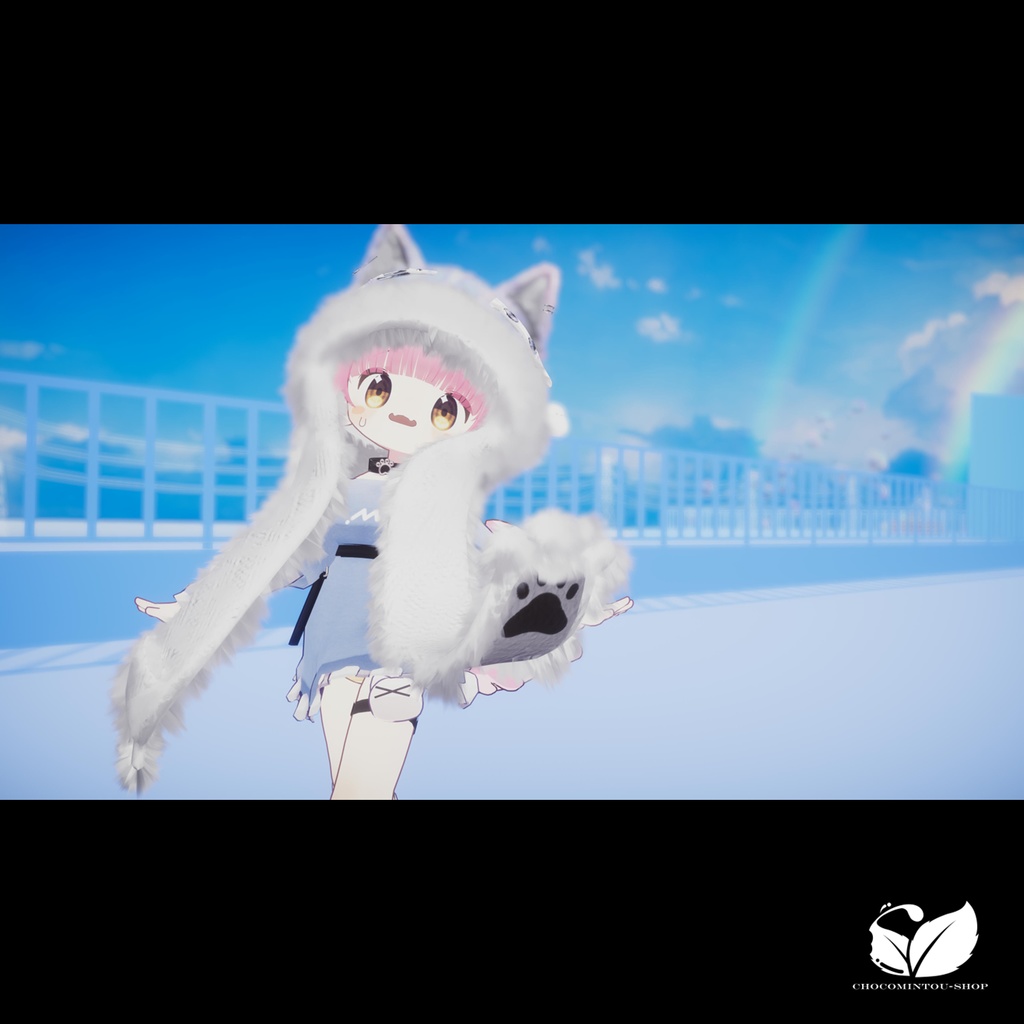 White Wolf -Hood&Scarf-【VRChat】