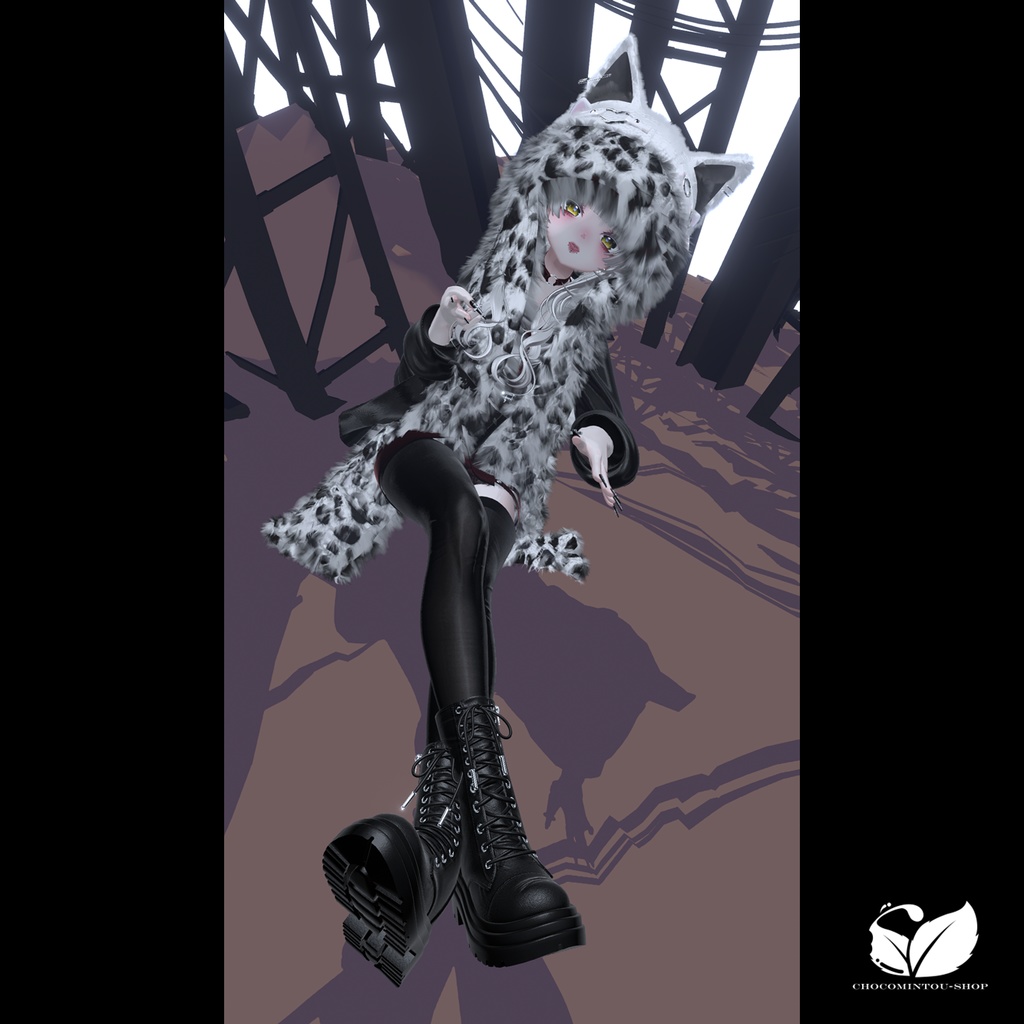 White Wolf -Hood&Scarf-【VRChat】