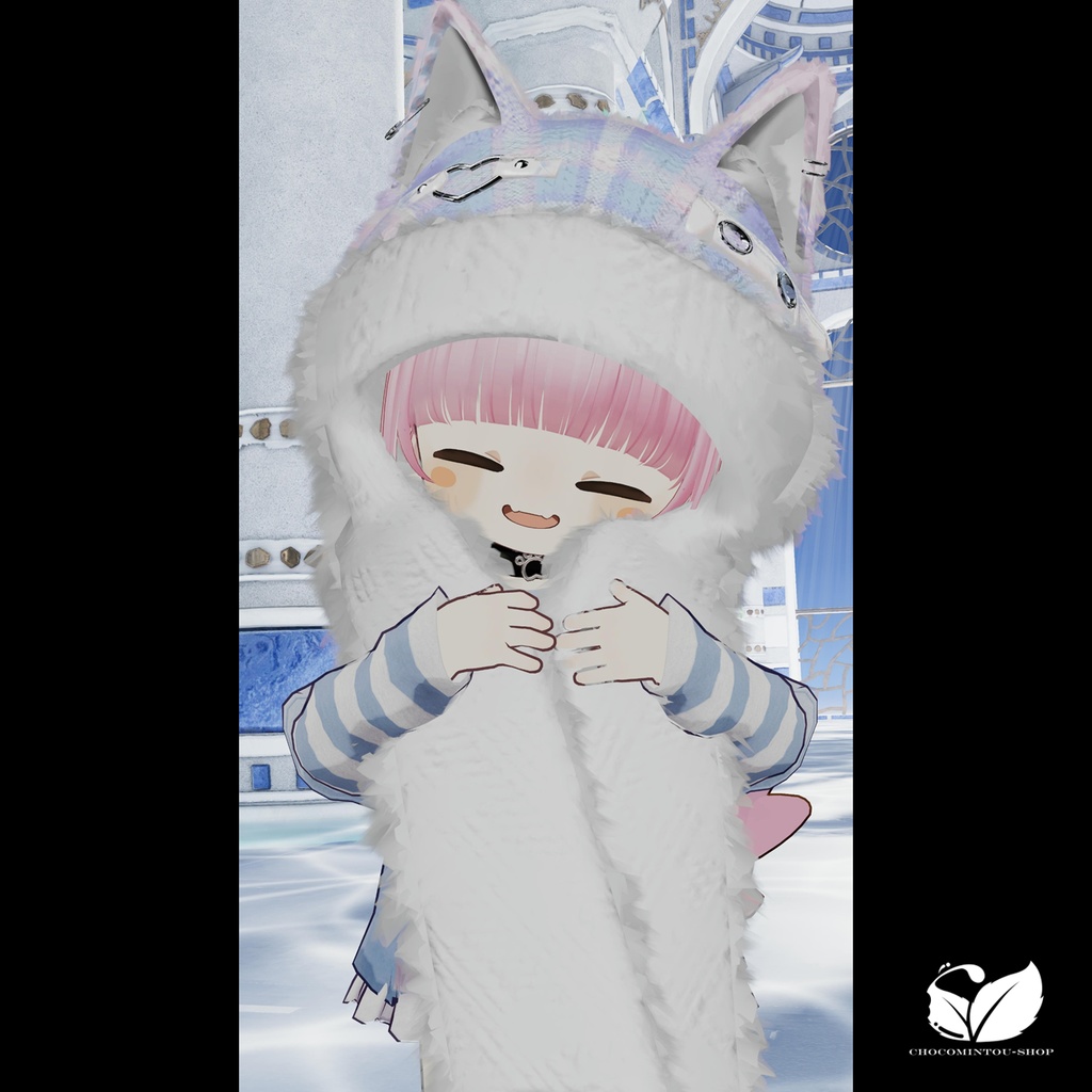 White Wolf -Hood&Scarf-【VRChat】