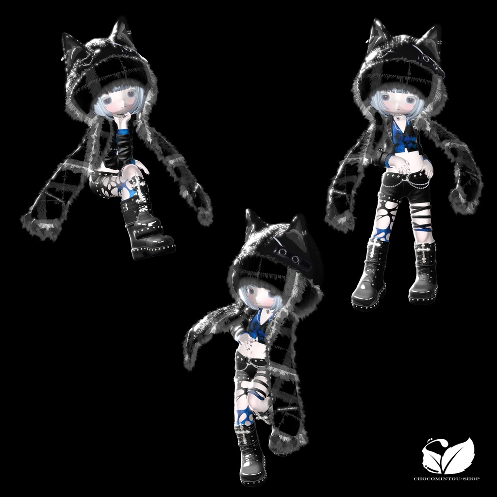 White Wolf -Hood&Scarf-【VRChat】