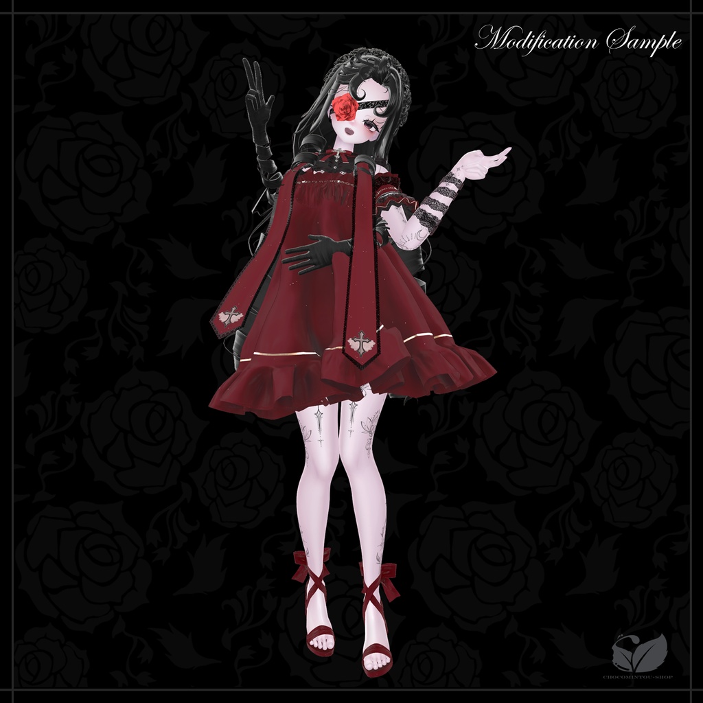 Rosaria Serenade -Hair&EyePatch- 【VRChat】