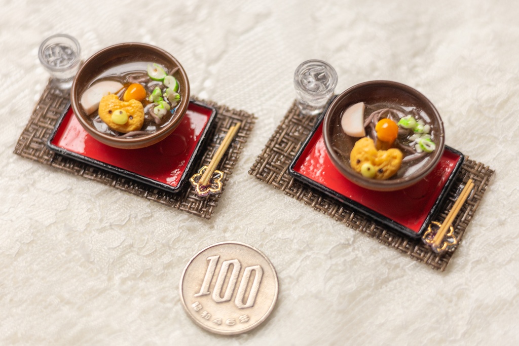 くまのお揚げお蕎麦【ミニチュア】
