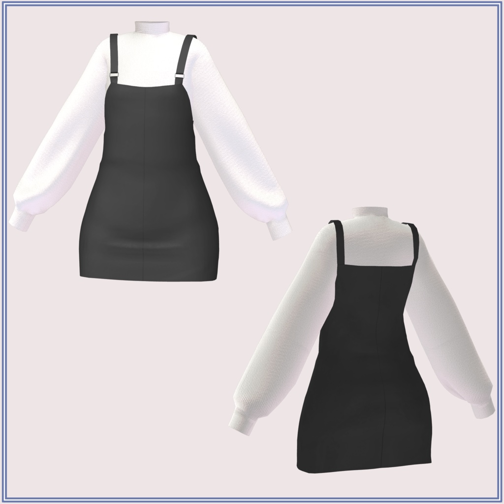 Karin カリン用)吊りスカ-トニットセーター Overall Skirt & Knit Sweater