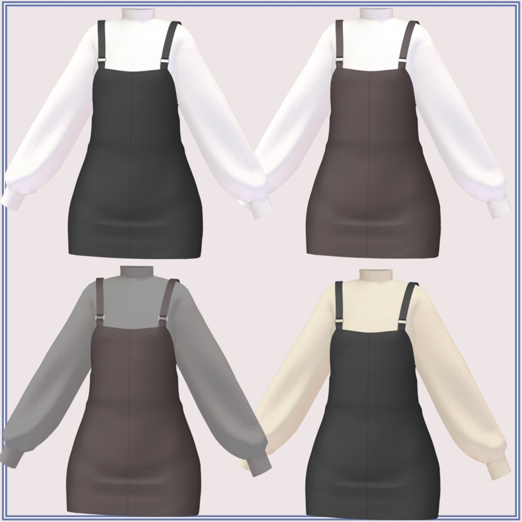 Karin カリン用)吊りスカ-トニットセーター Overall Skirt & Knit Sweater