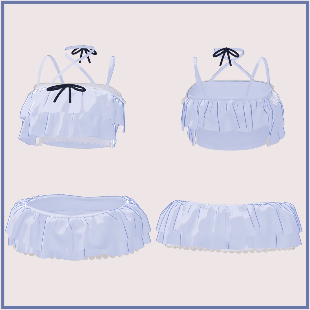 Sapphy サフィー用)シースルー カーディガン&フリル水着 SeeThrough Cardigan&Frill Swimsuit