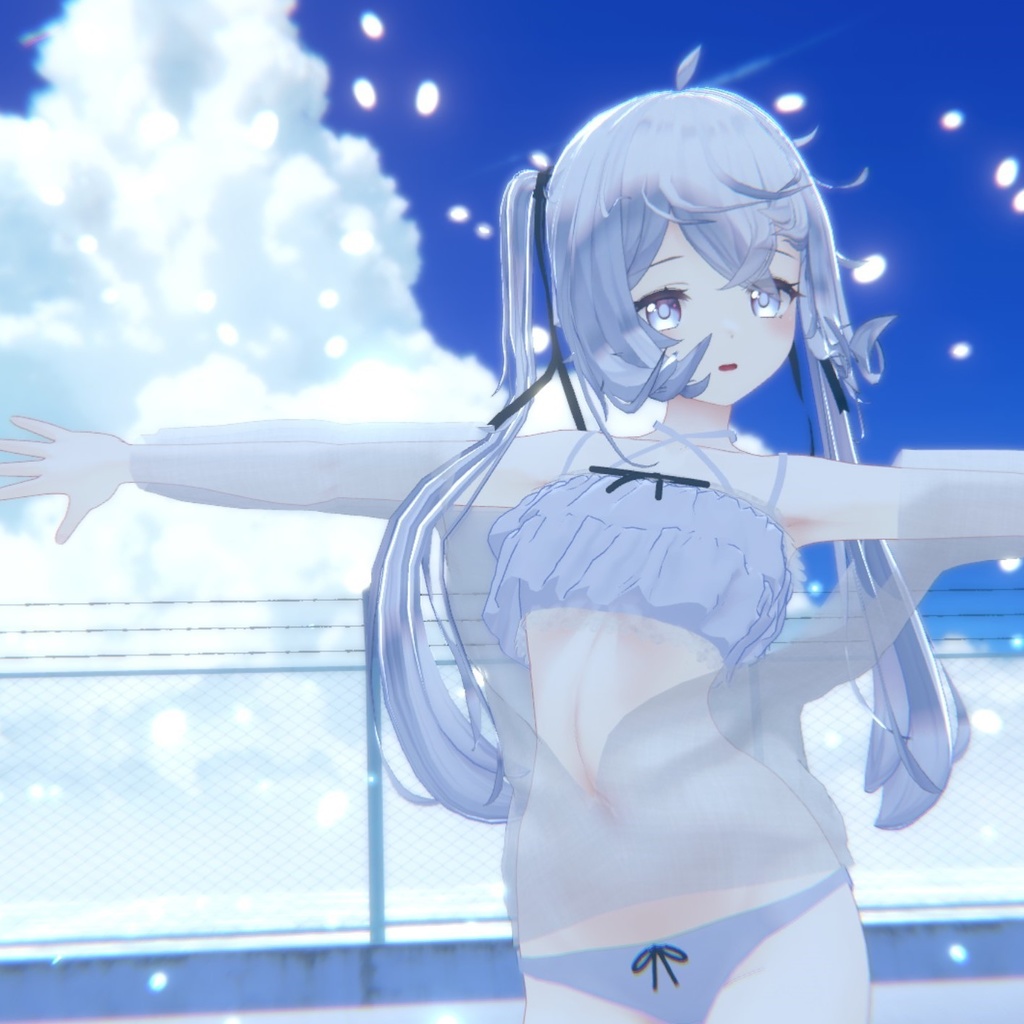 Sapphy サフィー用)シースルー カーディガン&フリル水着 SeeThrough Cardigan&Frill Swimsuit