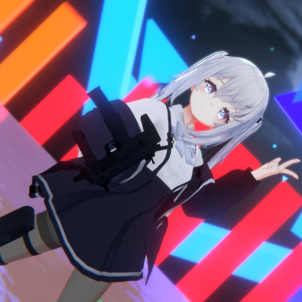 Sapphy サフィー 用、PB対応)ジャケット吊り制服 &サブマシンガン Jacket&OverallSchoolUniform &SubMachineGun