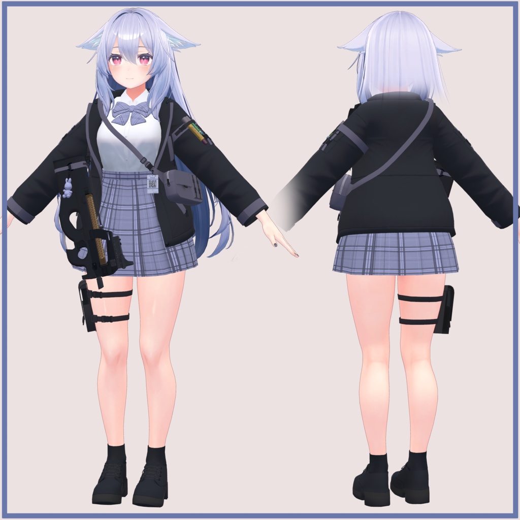 Kikyo 桔梗 用、PB対応)武器JK ジャケット制服&P90 WeaponJK JacketSchoolUniform&P90