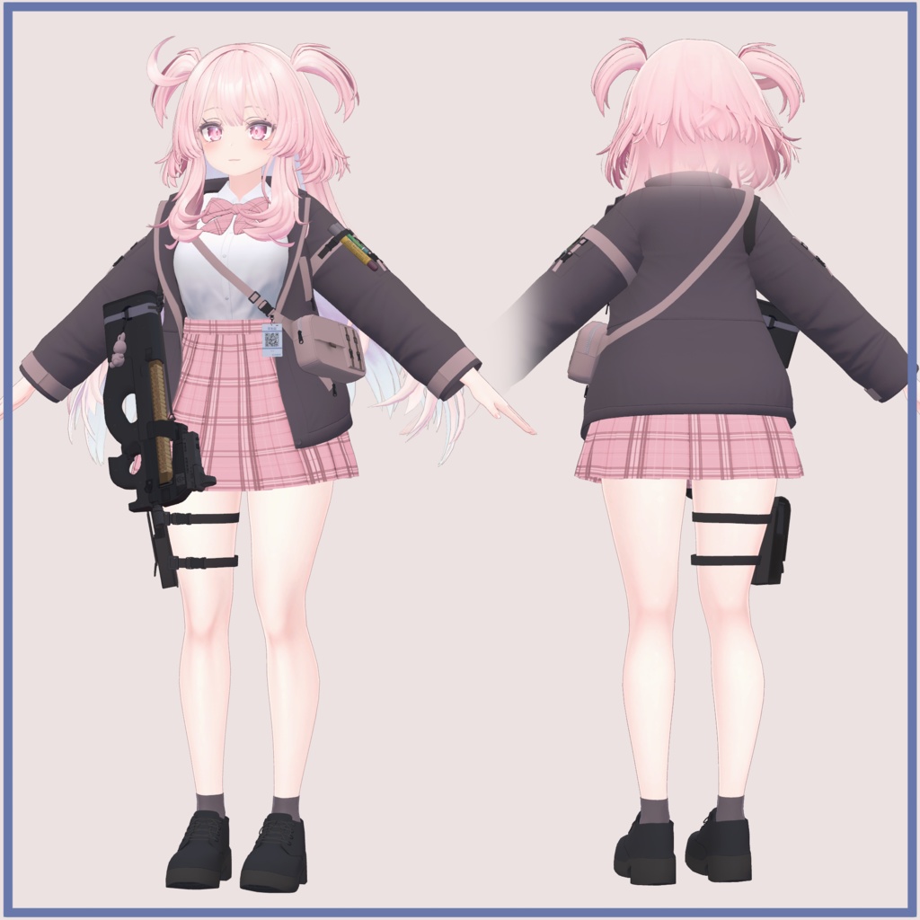 Selestia セレスティア用、PB対応)武器JK ジャケット制服&P90 WeaponJK JacketSchoolUniform&P90