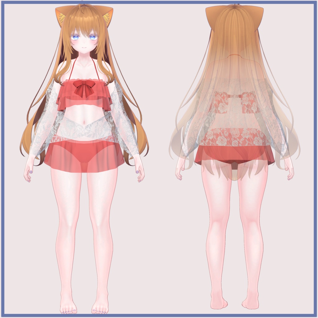 萌用 Moe、PB対応)フリル水着&カーディガン FrillSwimsuit &Cardigan