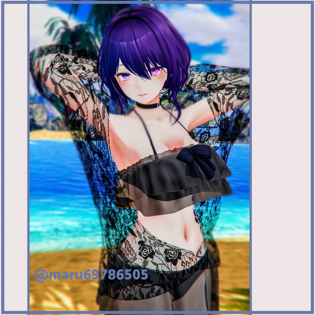 【2アバター対応】フリル水着&カーディガン FrillSwimsuit &Cardigan
